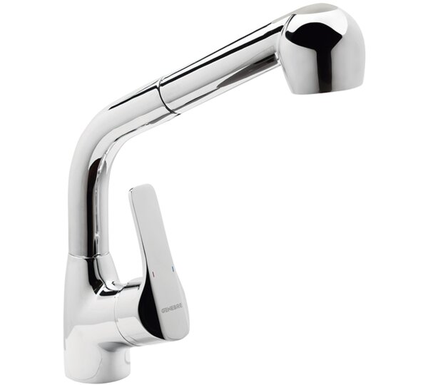 GENEBRE: K8 Single-lever sink mixer with pull-out spray Chromed